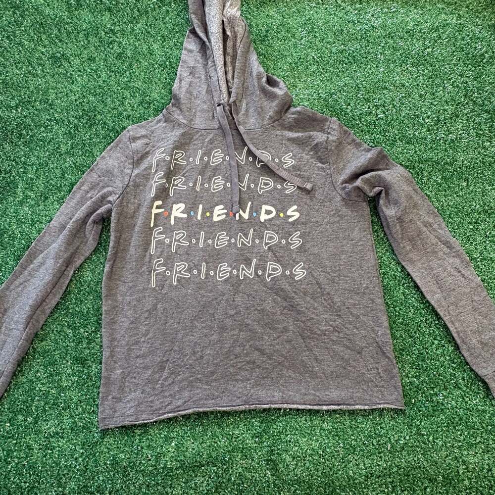 Friends The Television Series Charcoal Gray Logo Graphic Hoodie Sweatshirt